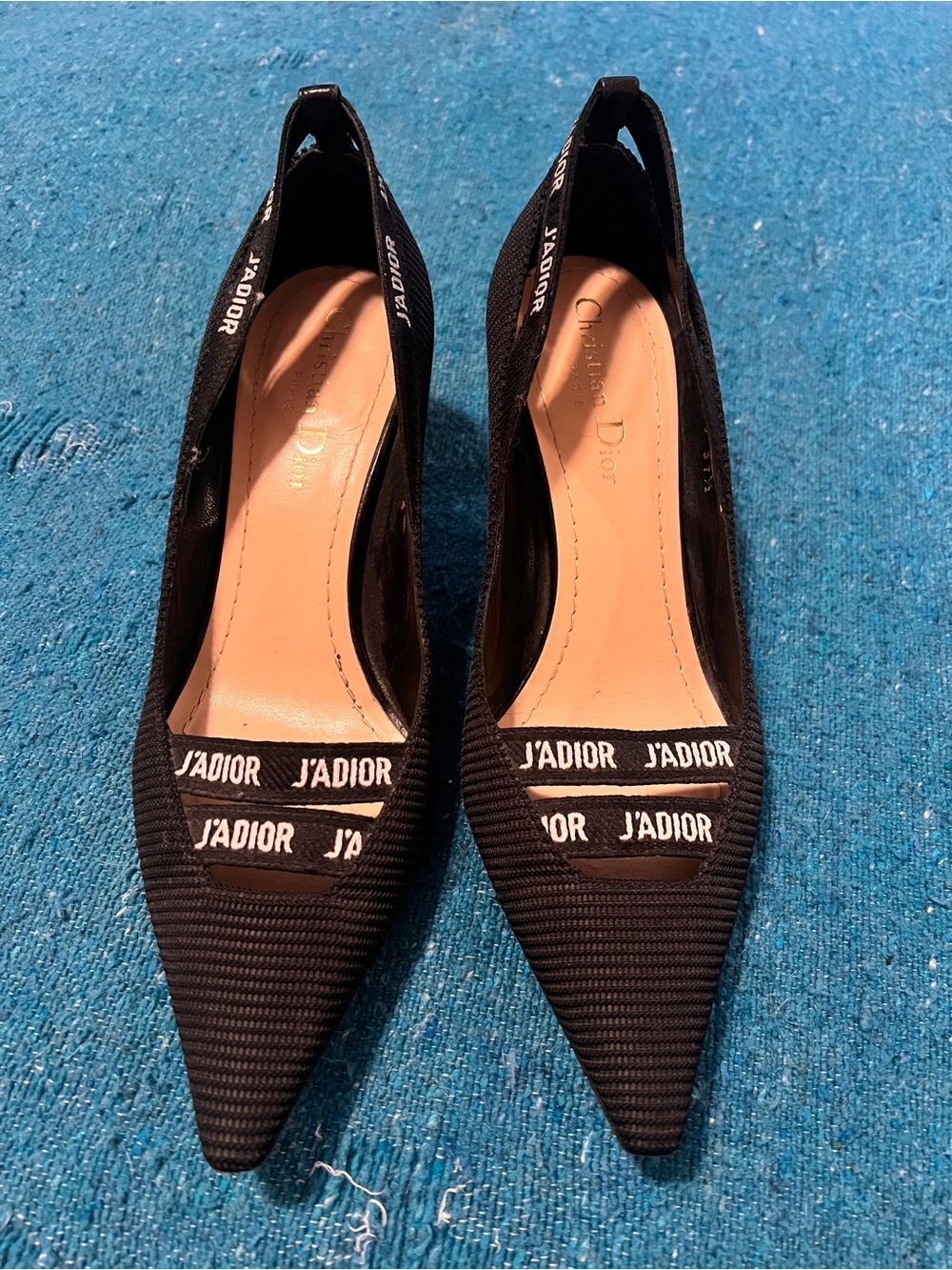 Dior Black J'Adior Pointed Slingback Flats